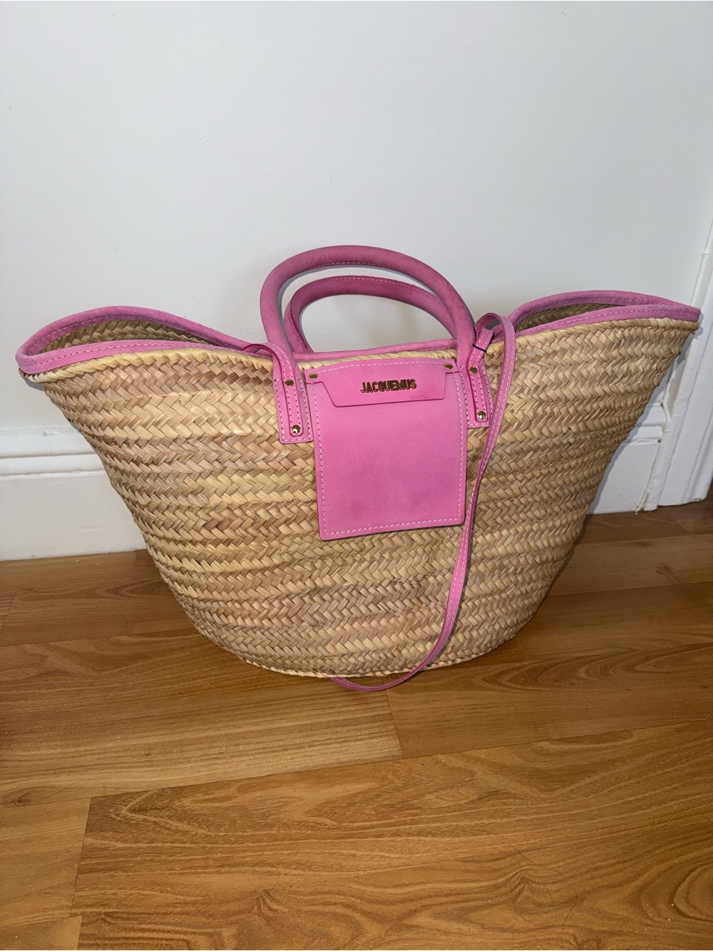 JACQUEMUS Pink Le Grand Panier Soleil Tote Bag JACQUEMUS Le Grand Panier Soleil